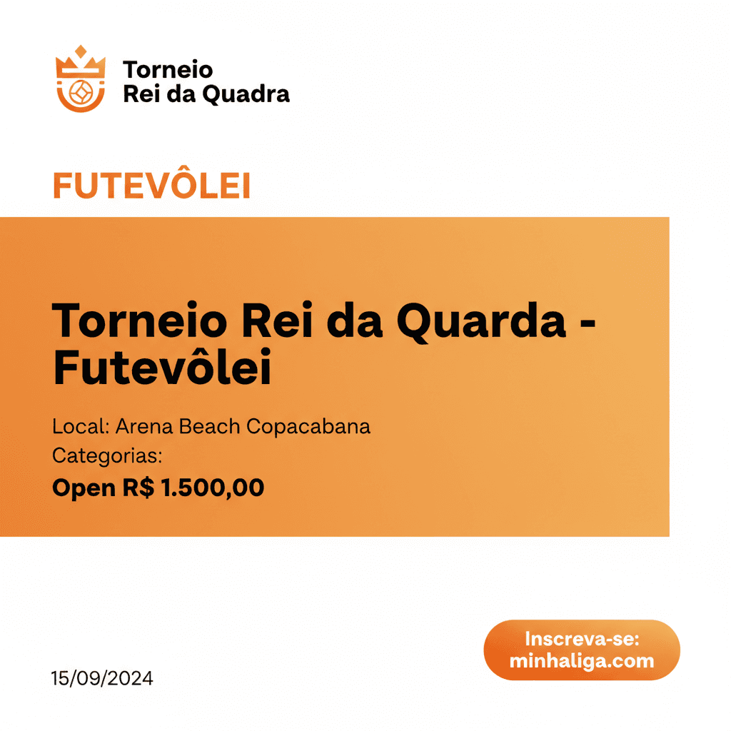 Banner Torneio Rei da Quadra - Futevolei